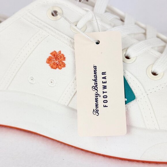 Tommy Bahama Women's Lorena Canvas White Sneaker Size 9 Memory Foam Lace Up NWOB - Picture 7 of 11